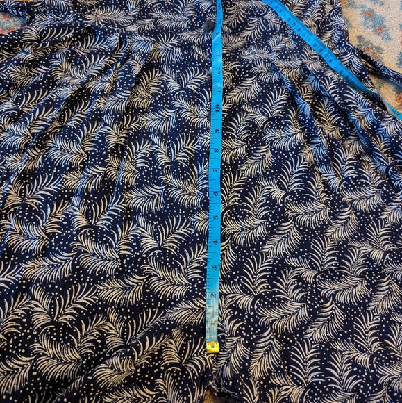 Vtg 90s Womens Small Navy Blue Romper Sleeveless Shorts Skirt Look ButtonUp 174 - Picture 12 of 14